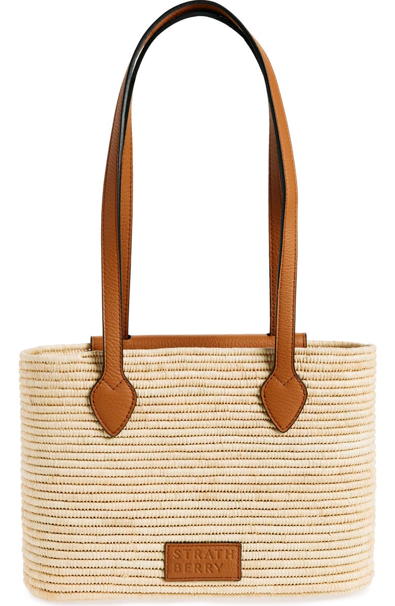 Strathberry Raffia Basket Tote, Alternate, color, Tan