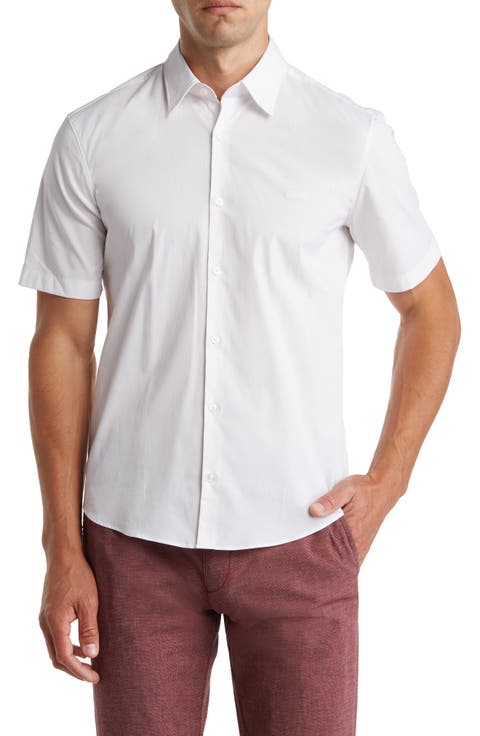 Ermino Short Sleeve Stretch Cotton Button-Up Shirt