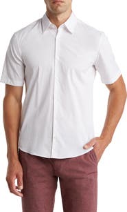 HUGO Ermino Short Sleeve Stretch Cotton Button-Up Shirt