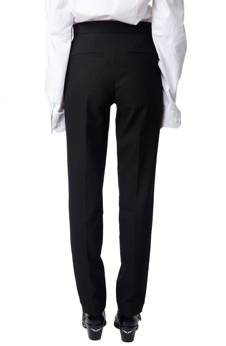 Zadig & Voltaire Panny Crystal Stripe Straight Leg Pants, Alternate, color, 