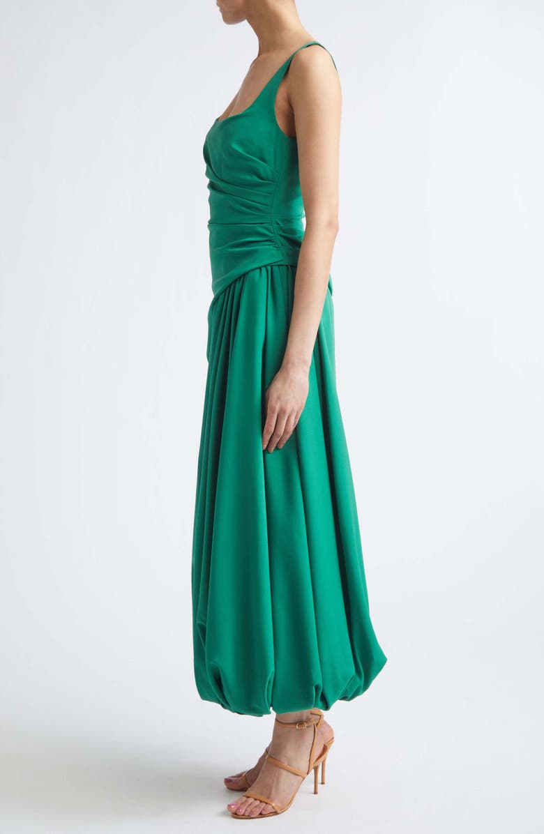 Lela Rose Asymmetric Faille Bubble Dress, Alternate, color, Fern