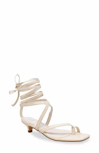 Lace-Up Kitten Heel Sandal