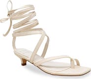 CHASE AND CHLOE Lace-Up Kitten Heel Sandal