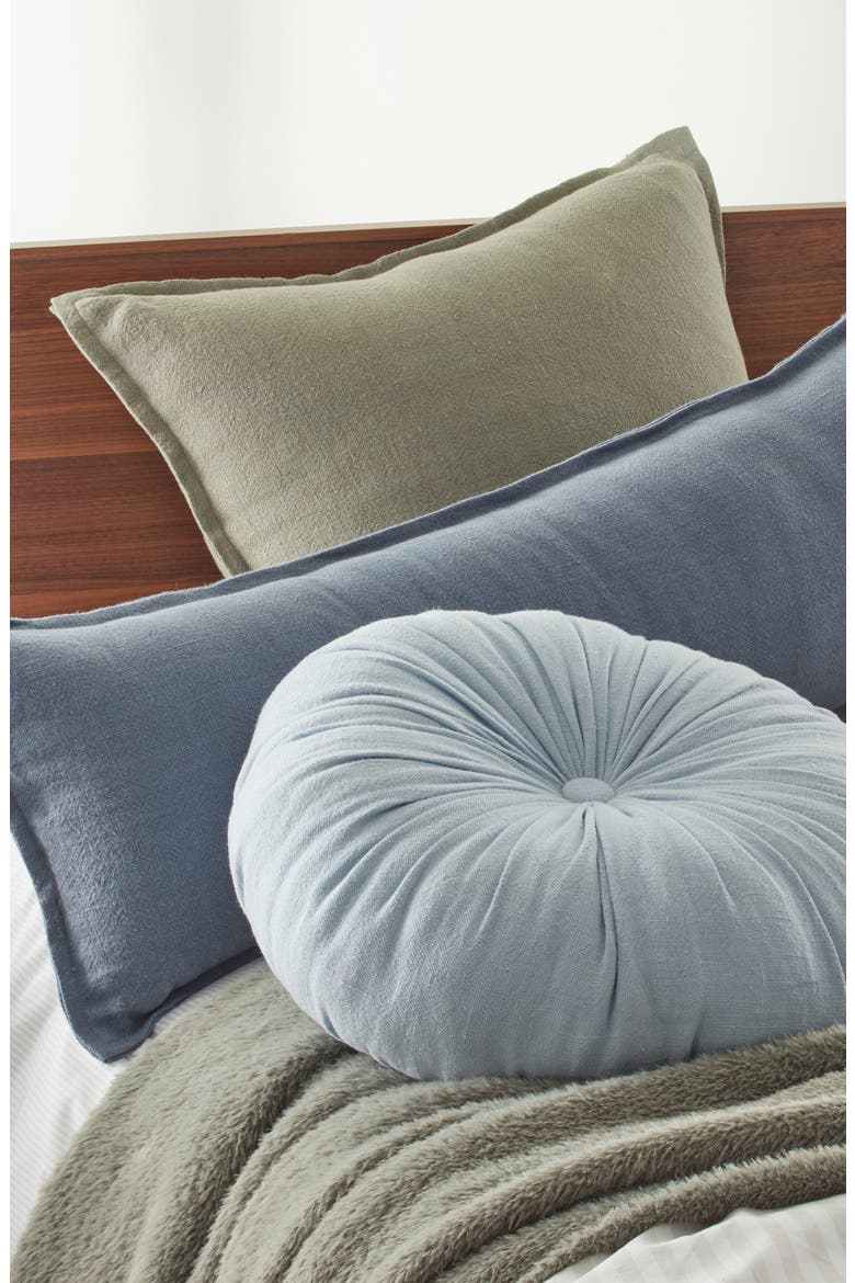 Washed Linen Accent Pillow, Alternate, color, BLUE CHIP