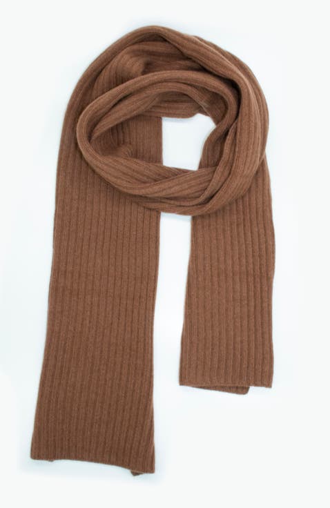 Cashmere ribbed scarf