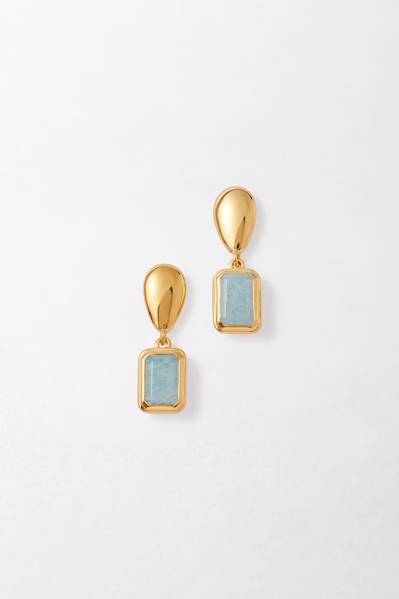 Pebble Birthstone Drop Earrings, Main, color, Aquamarine (March)