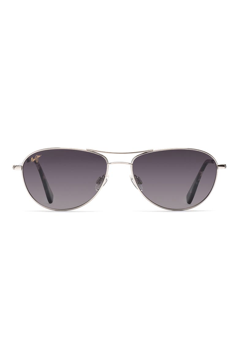 Baby Beach 56mm Polarized Aviator Sunglasses, Main, color, SILVER/ NEUTRAL GREY