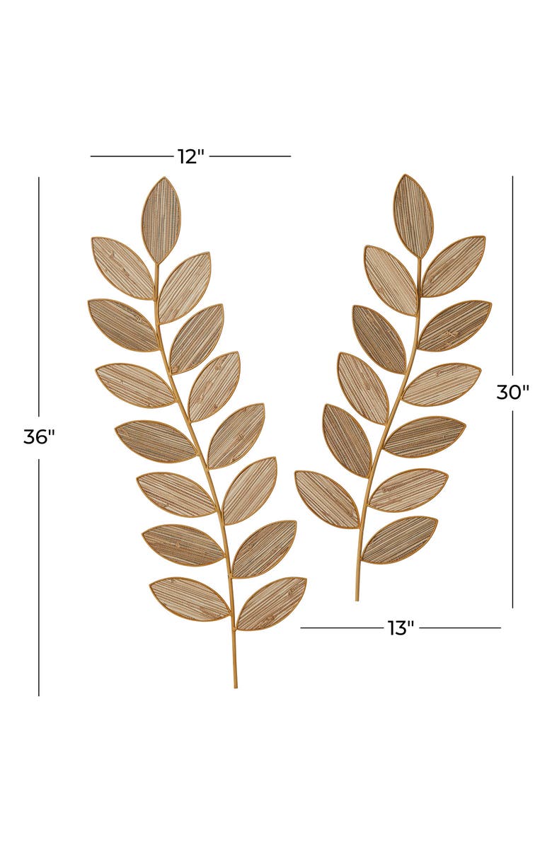 SONOMA SAGE HOME Brown Metal Leaf Wall Decor - Set of 2, Alternate, color, Brown