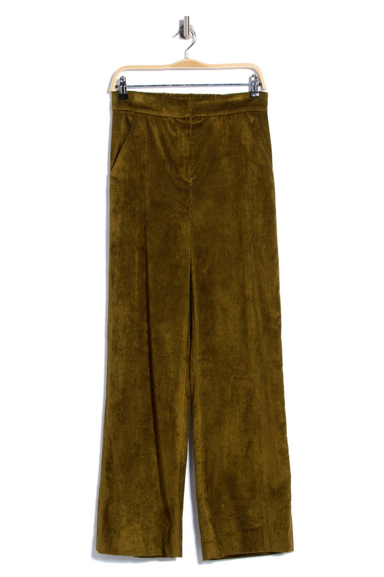 Grigore High Waist Wide Leg Corduroy Pants, Main, color, MOSS