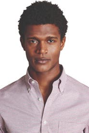 Charles Tyrwhitt Slim Fit Button-Down Collar Non-Iron Stretch Check Oxford Shirt