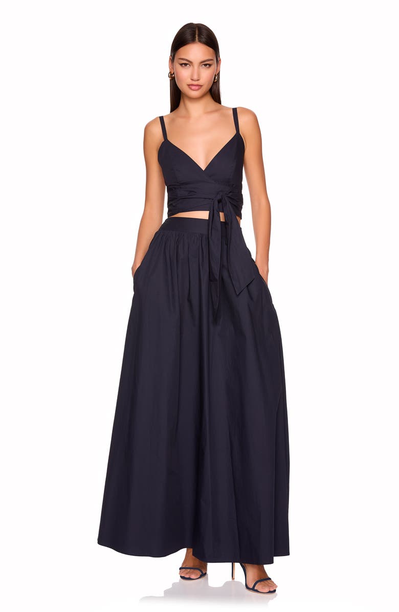 Susana Monaco Cotton Poplin Wrap Tank, Alternate, color, Midnight