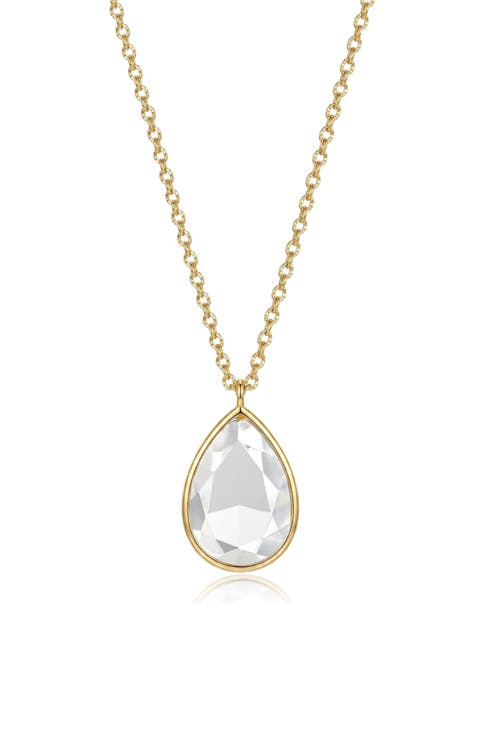 14k Gold Plated Teardrop Pendant Necklace