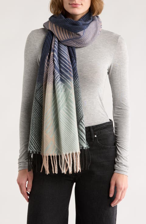 Diamond Feather Fringe Scarf
