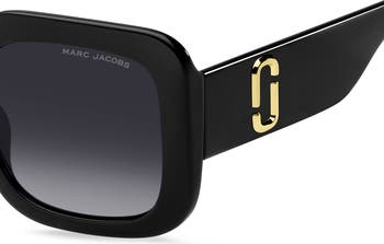 53mm Gradient Polarized Square Sunglasses