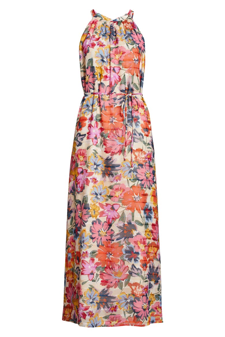 Floral Halter Neck Dress, Alternate, color, SW/HTCORAL