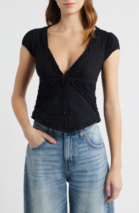 Robyn Ruffle Cotton Lace Top