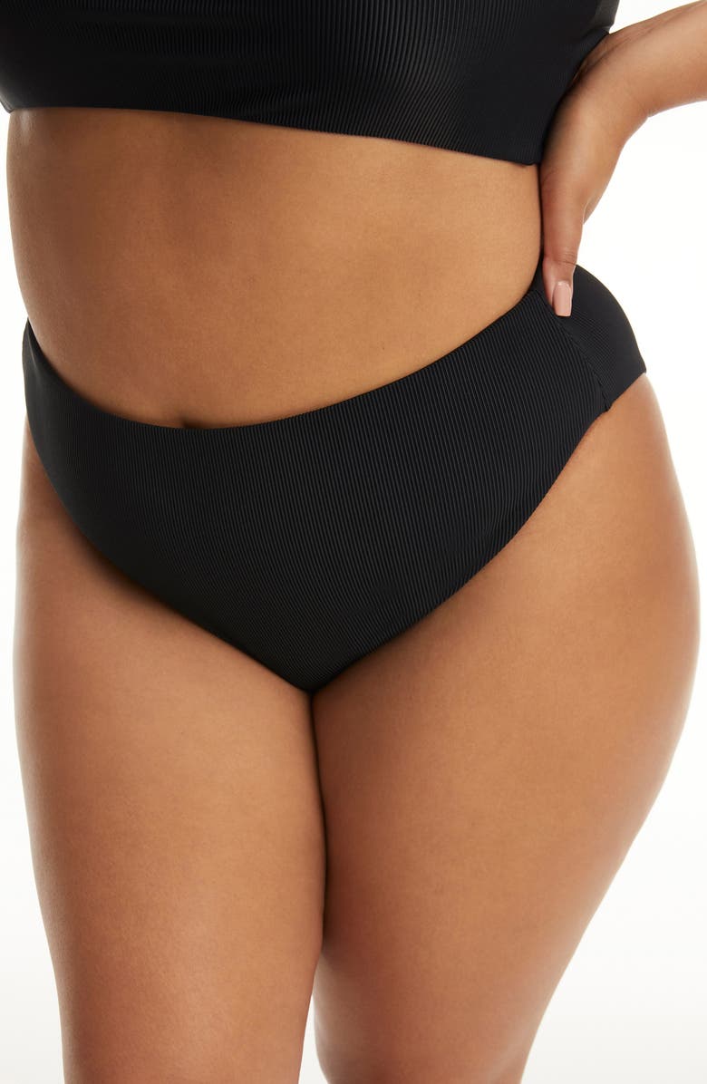 Good American Good Waist Rib Bikini Bottoms, Alternate, color, 