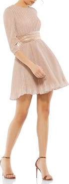 Mac Duggal Shimmer Infused Pleated Mini Dress