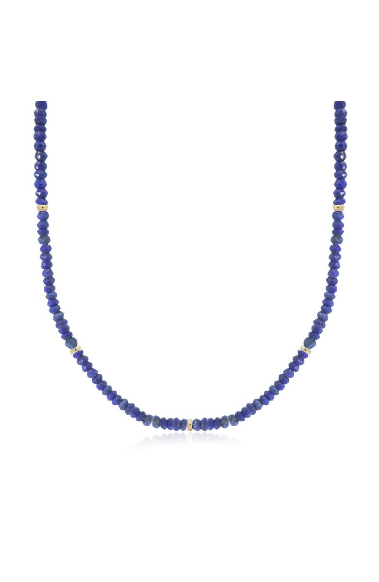 The Lovery Fine Jewelry Lapis Bead Necklace, Main, color, Lapis