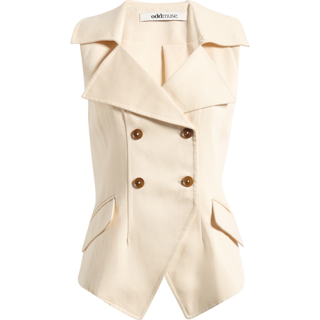 Odd Muse Double Breasted Vest In Pink