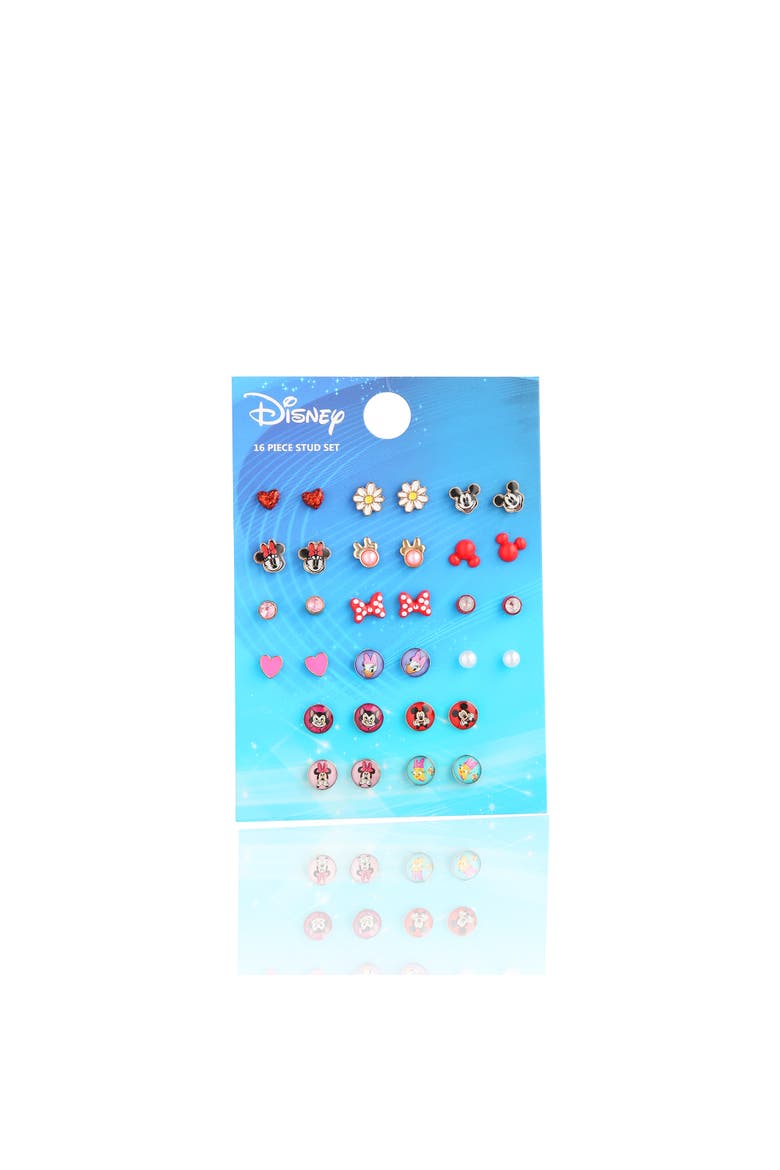 Minnie Mouse & Friends Stud Earrings, Pack of 16 Pairs, Alternate, color, Multicolor