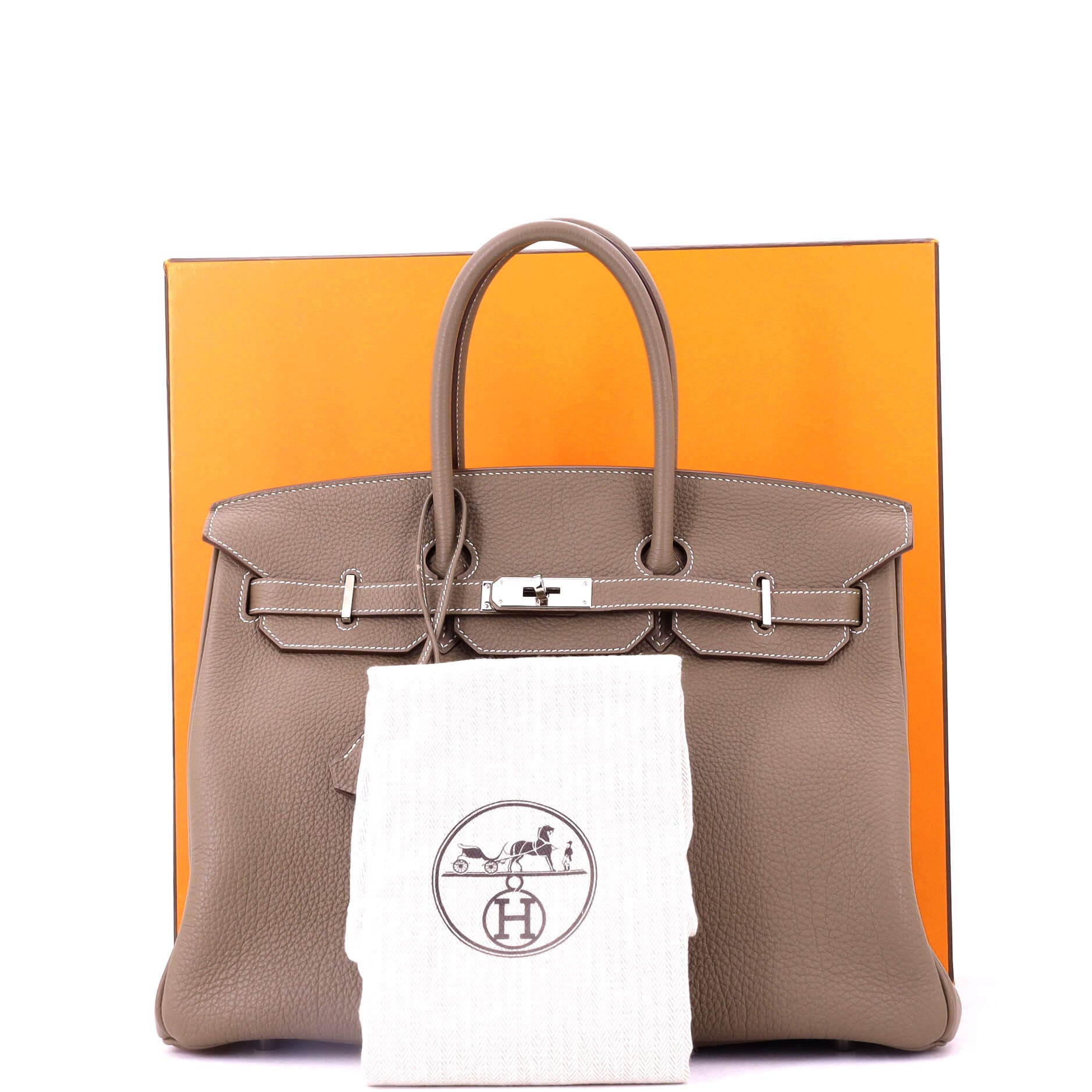 Pre-Owned Hermes Birkin Handbag Grey Togo with Palladium Hardware 35, Alternate, color, 