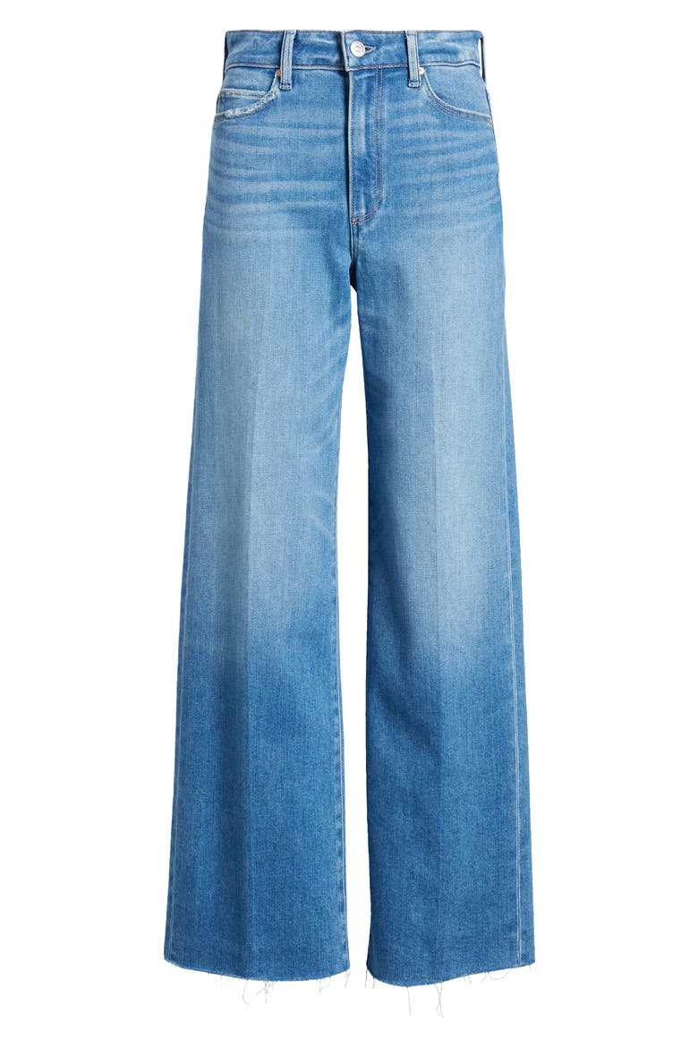 Anessa High Waist Raw Hem Wide Leg Jeans, Alternate, color, MESMERIZE
