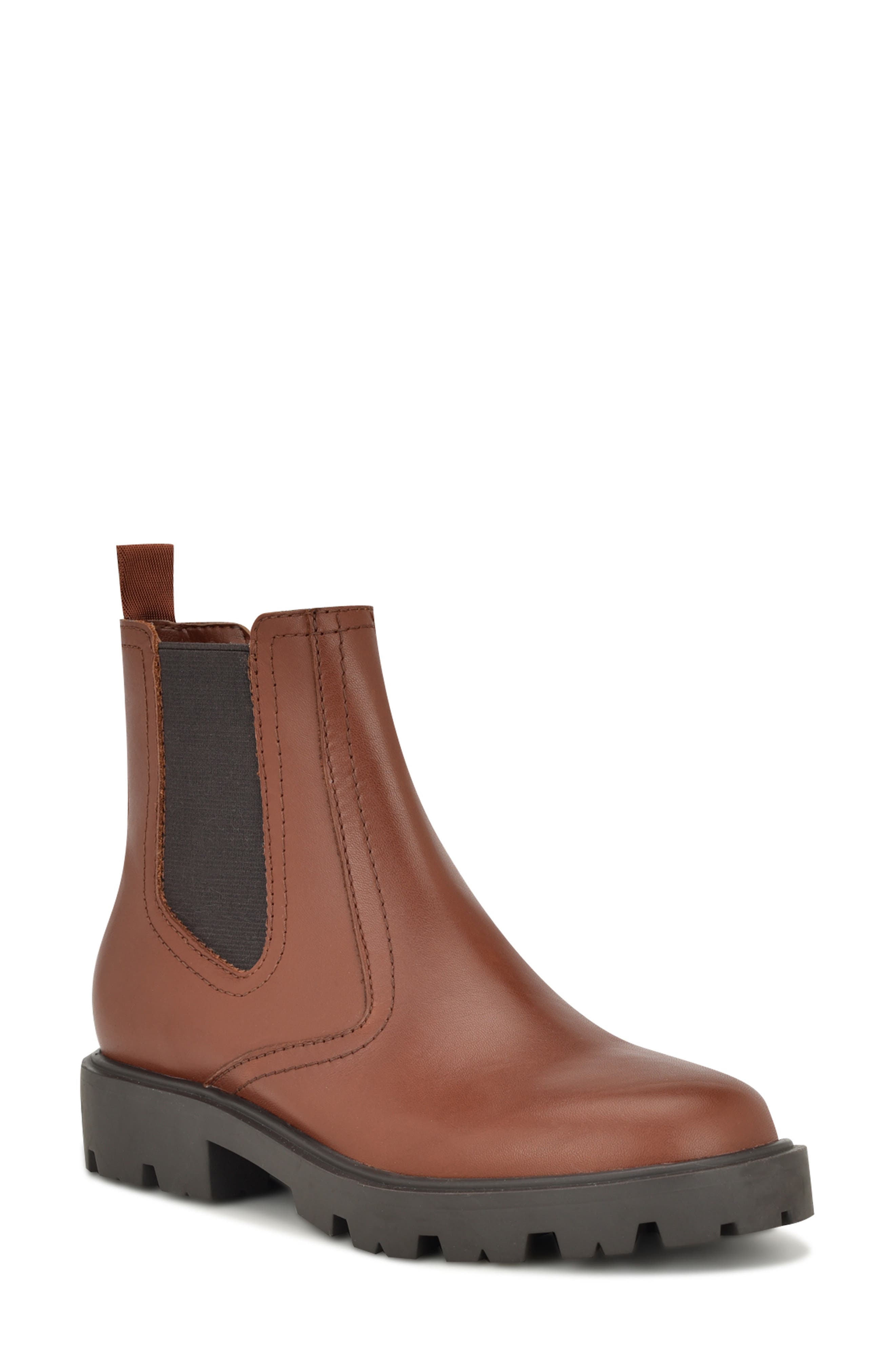 Nine West Yeeps Chelsea Boot, Main, color, Brown Leather
