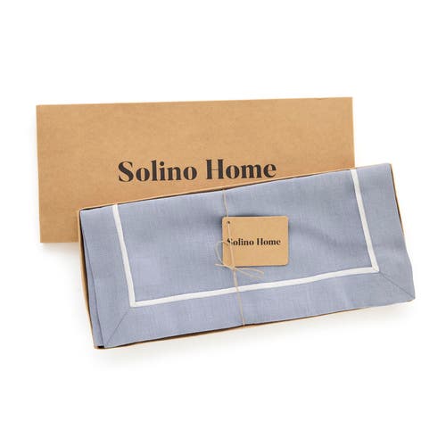 Solino Home Linen Table Runner In Blue