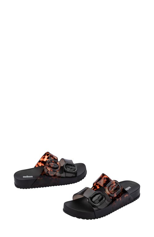 Shop Melissa Cozy Buckle Slide Sandal In Black/clear Tortoise
