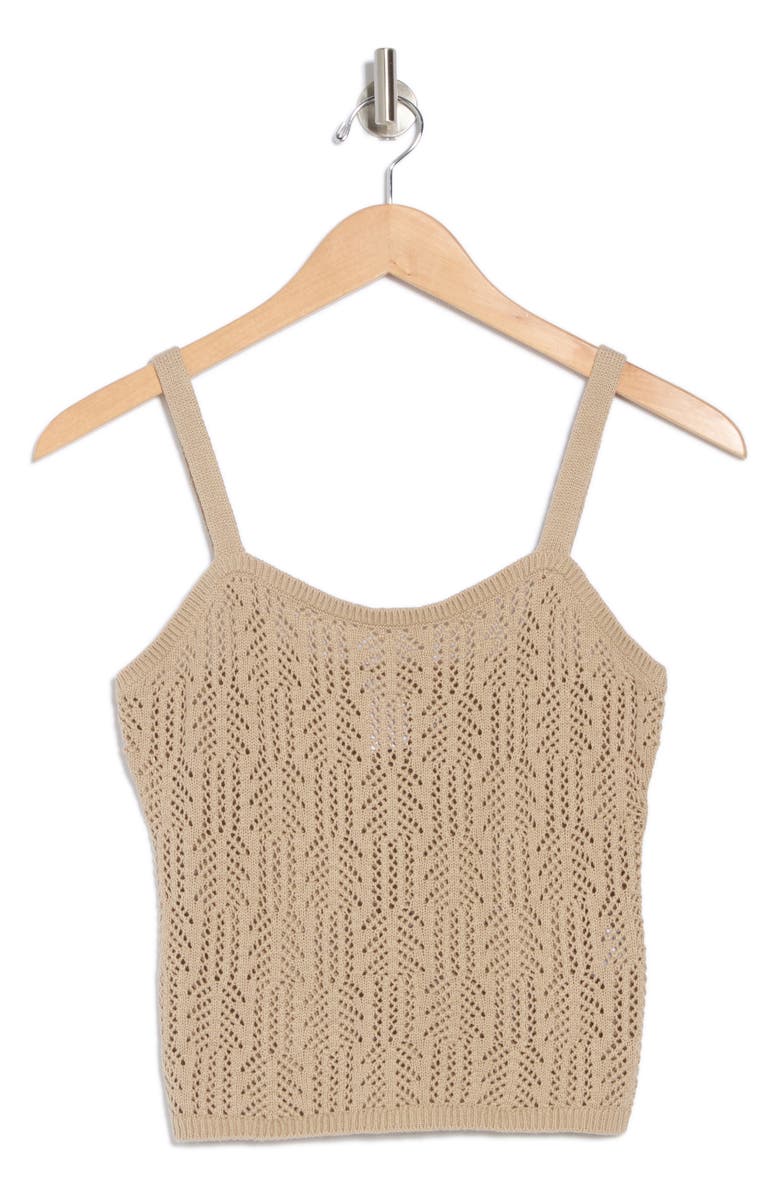 Abound Open Stitch Sweater Tank, Alternate, color, Tan Savannah