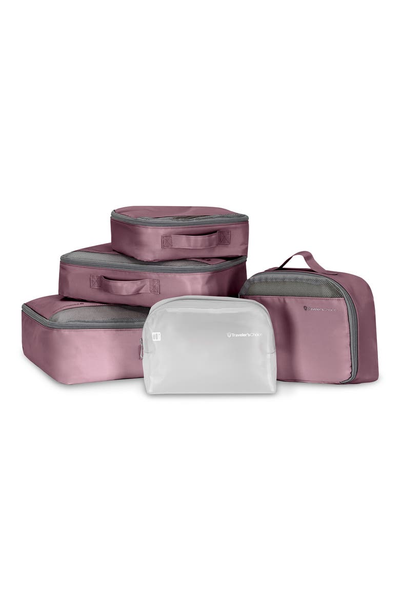 5-Piece Packing Cube Set, Main, color, MAUVE