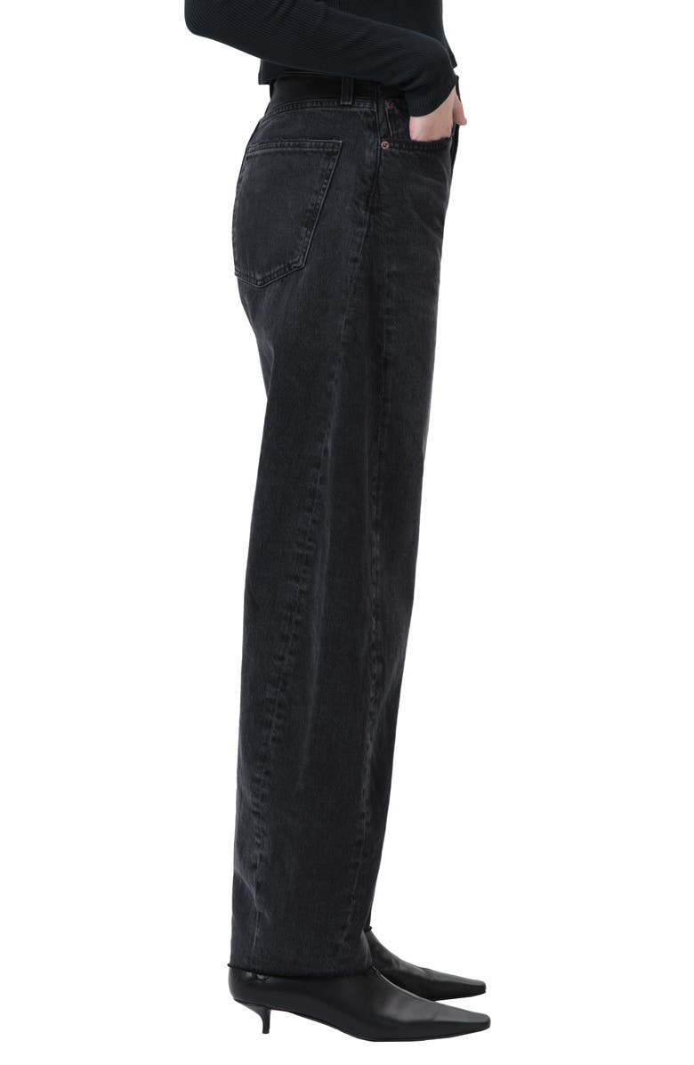 AGOLDE Luna Pieced High Waist Raw Hem Organic Cotton Barrel Jeans, Alternate, color, 