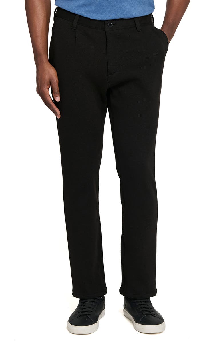 W.R.K Cotton Blend Slim Straight Leg Pants, Main, color, Black