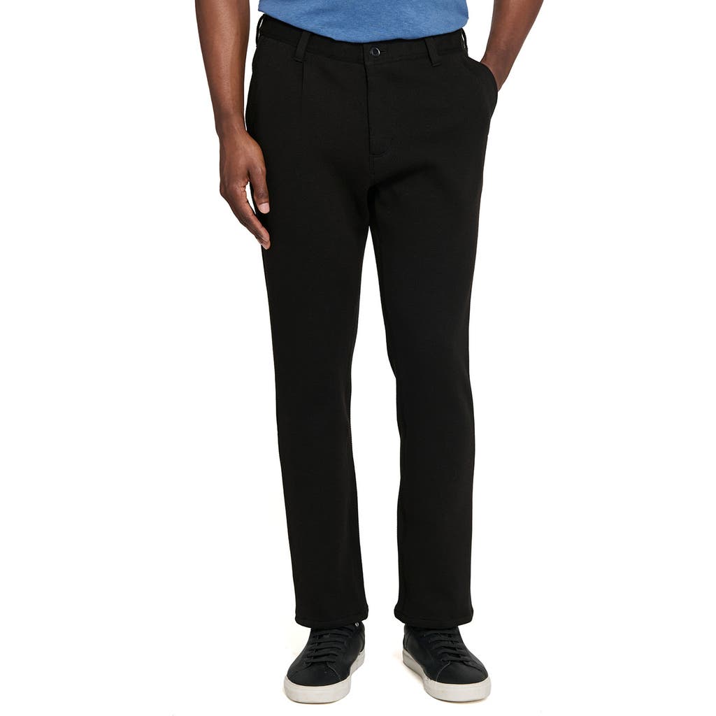 Wrk W.r.k Cotton Blend Slim Straight Leg Pants In Black