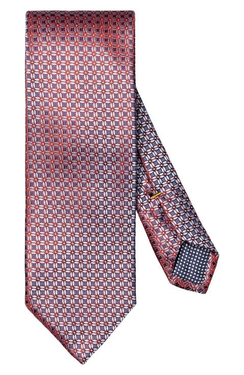 Floral Geometric Silk Tie
