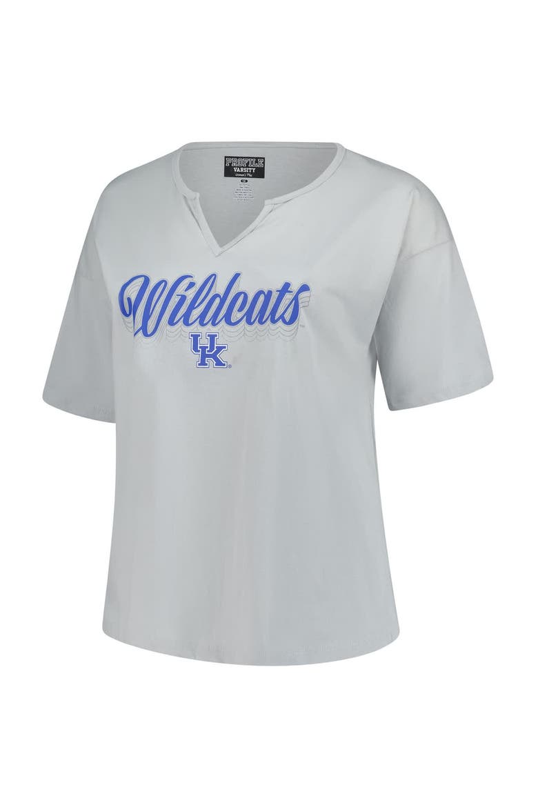 Women's Fanatics Gray Kentucky Wildcats Plus Size Winning Gear Notch Neck T-Shirt, Alternate, color, Gray