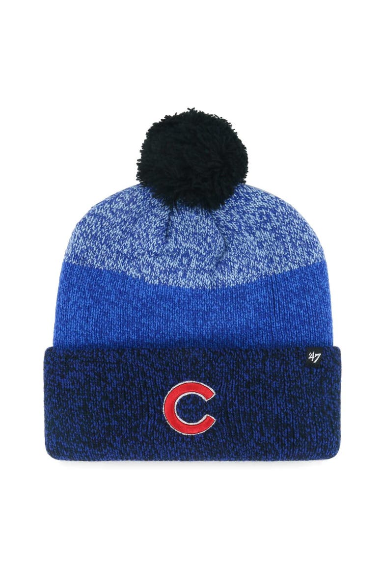 '47 Men's '47 Royal Chicago Cubs Darkfreeze Cuffed Knit Hat with Pom, Main, color, Royal