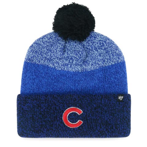 Men's '47 Royal Chicago Cubs Darkfreeze Cuffed Knit Hat with Pom