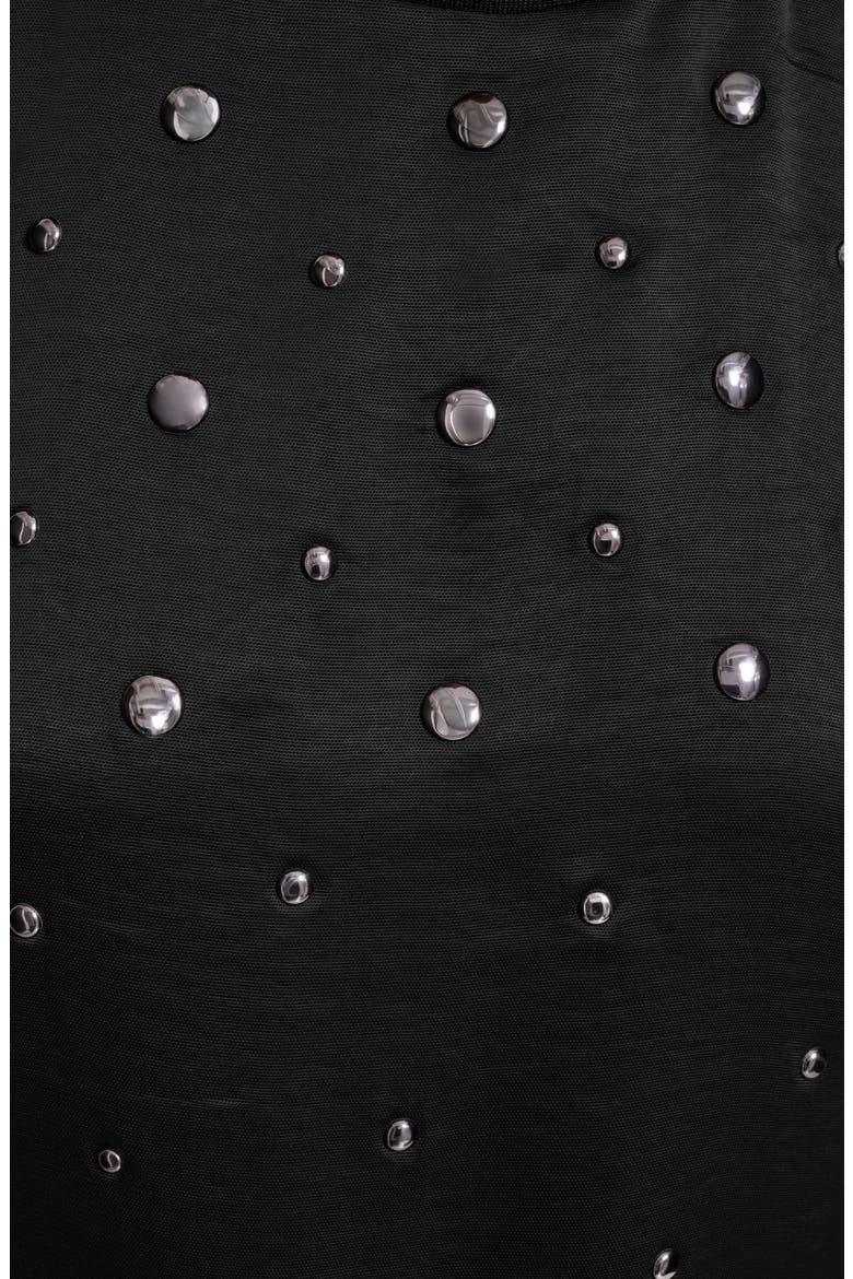 Studded Boxy Top, Alternate, color, BLACK