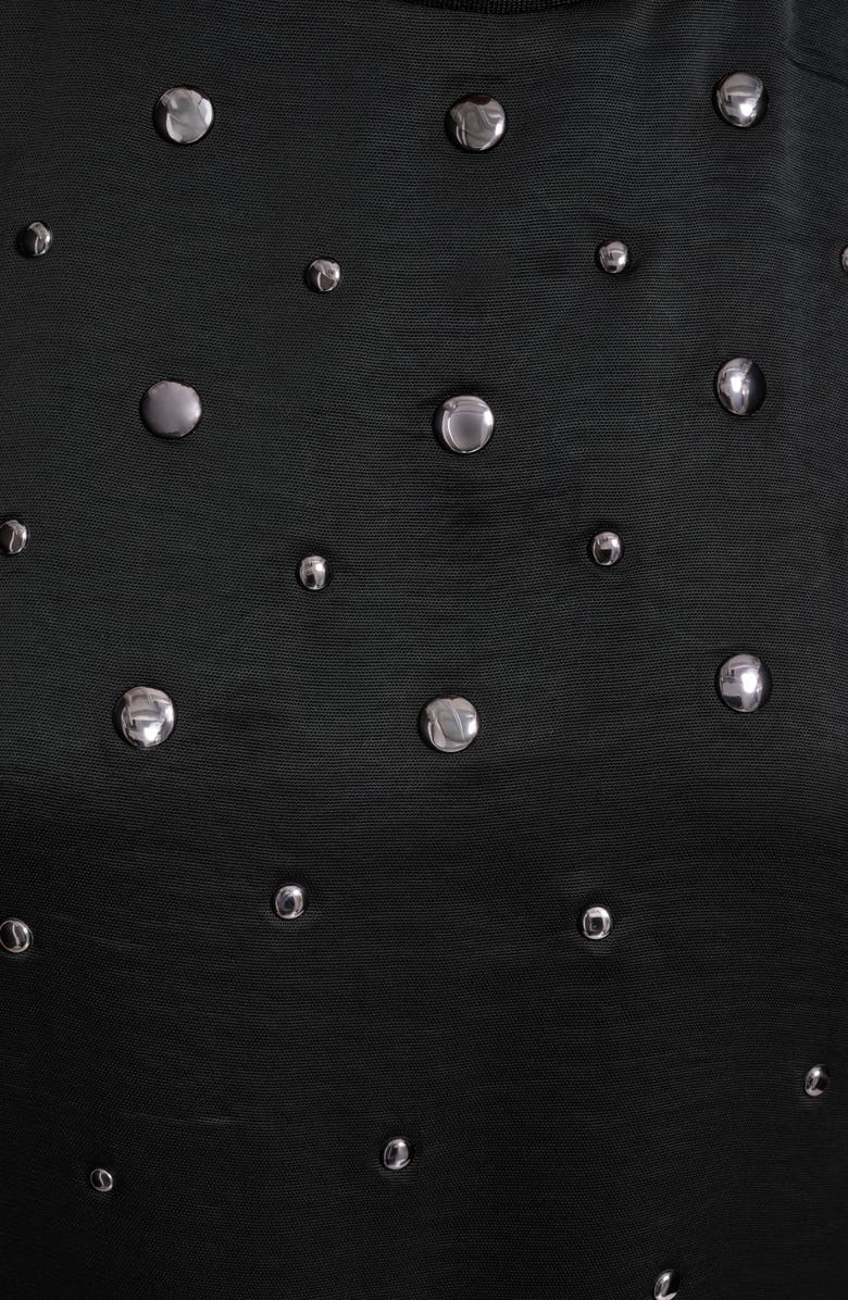 DKNY Studded Boxy Top, Alternate, color, Black