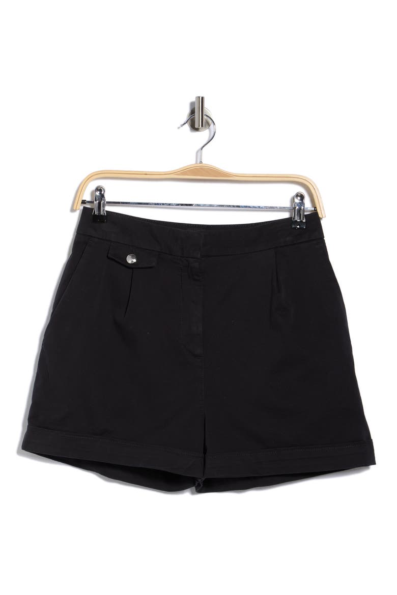 Taschi Stretch Cotton Shorts, Alternate, color, BLACK