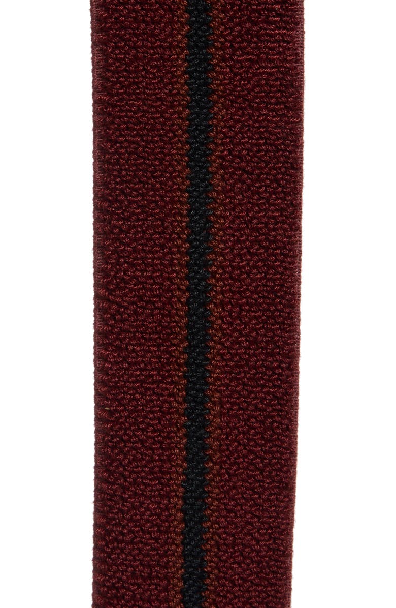 Longchamp Mixed Media Belt, Alternate, color, Burgundy