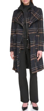 Calvin Klein Angled Zip Twill Coat