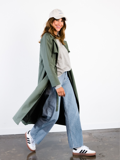 Able Kimberly Trench Coat In Green