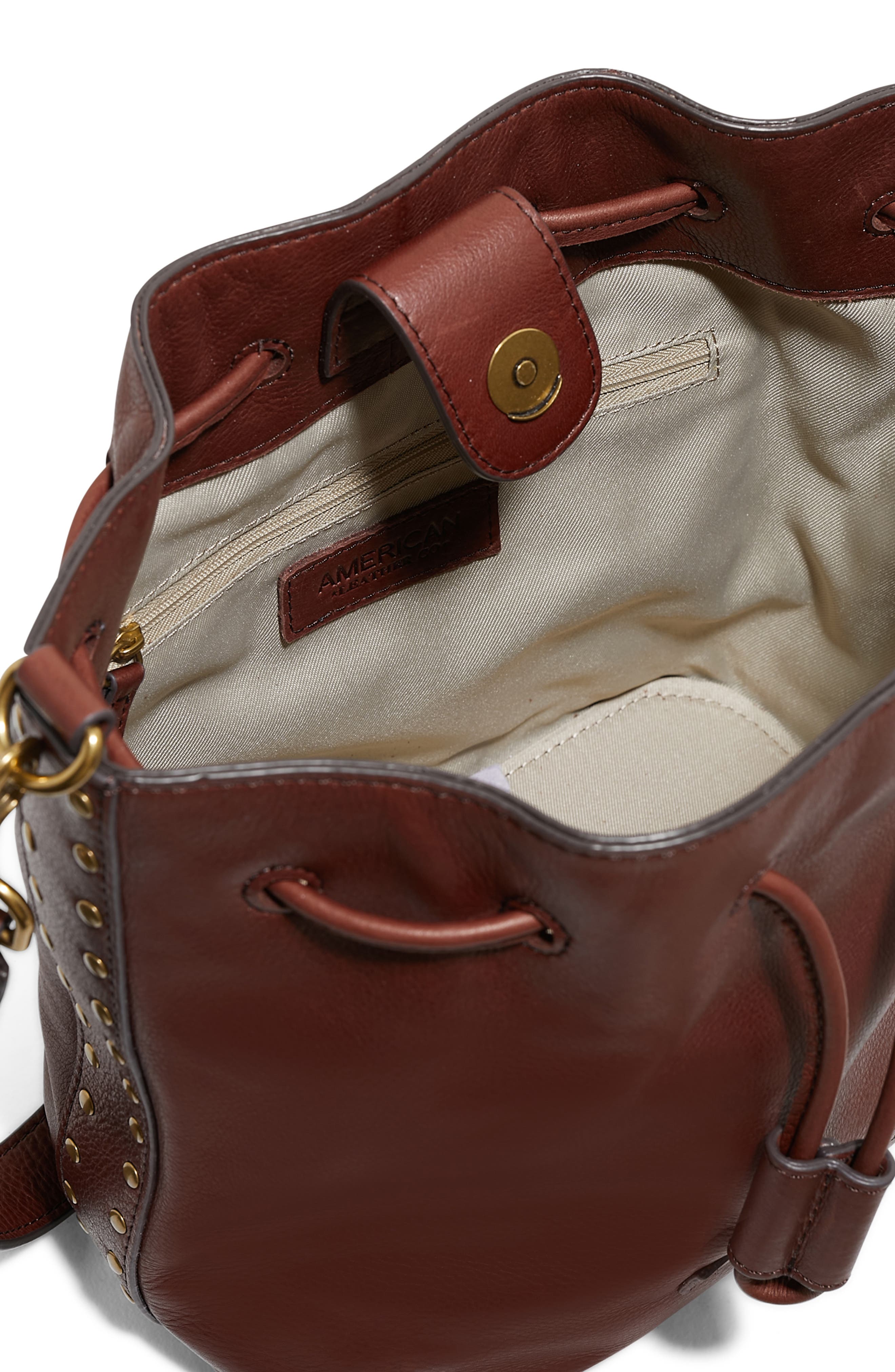 AMERICAN LEATHER CO. Aden Drawstring Leather Shoulder Bag, Alternate, color, 