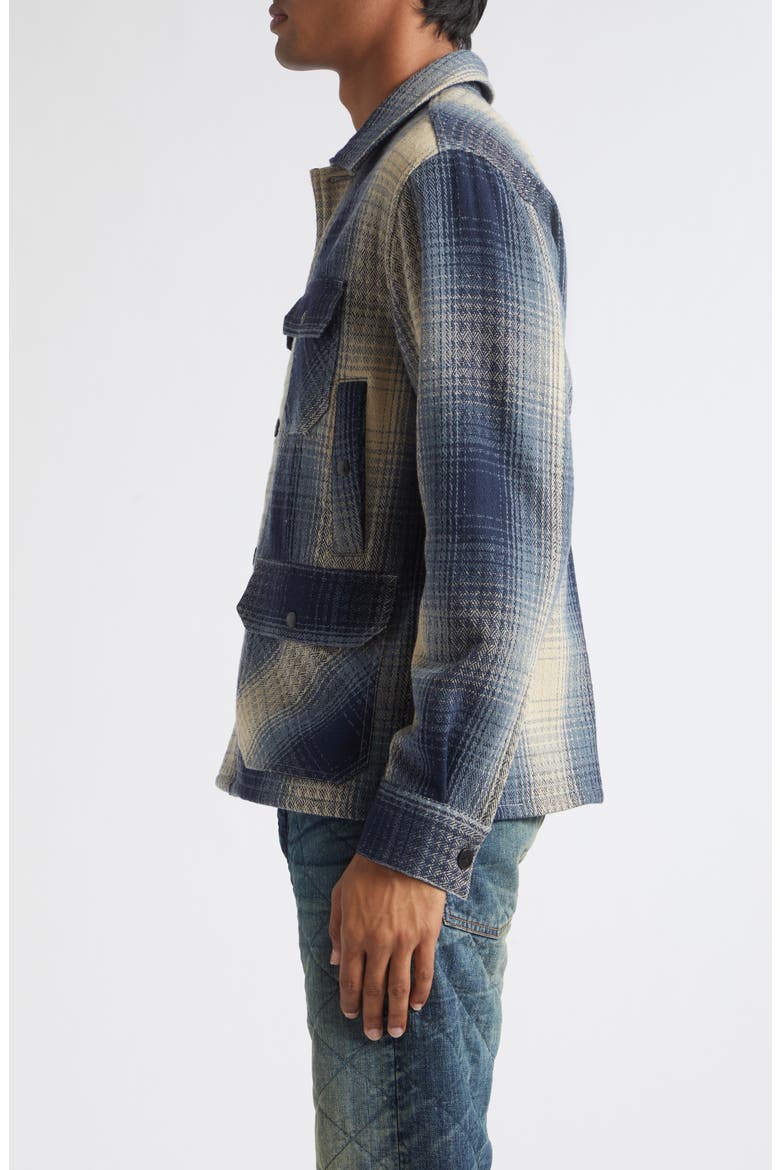 Ruddic Plaid Wool Button-Up Shirt, Alternate, color, RL-817 BLUE/ CREAM
