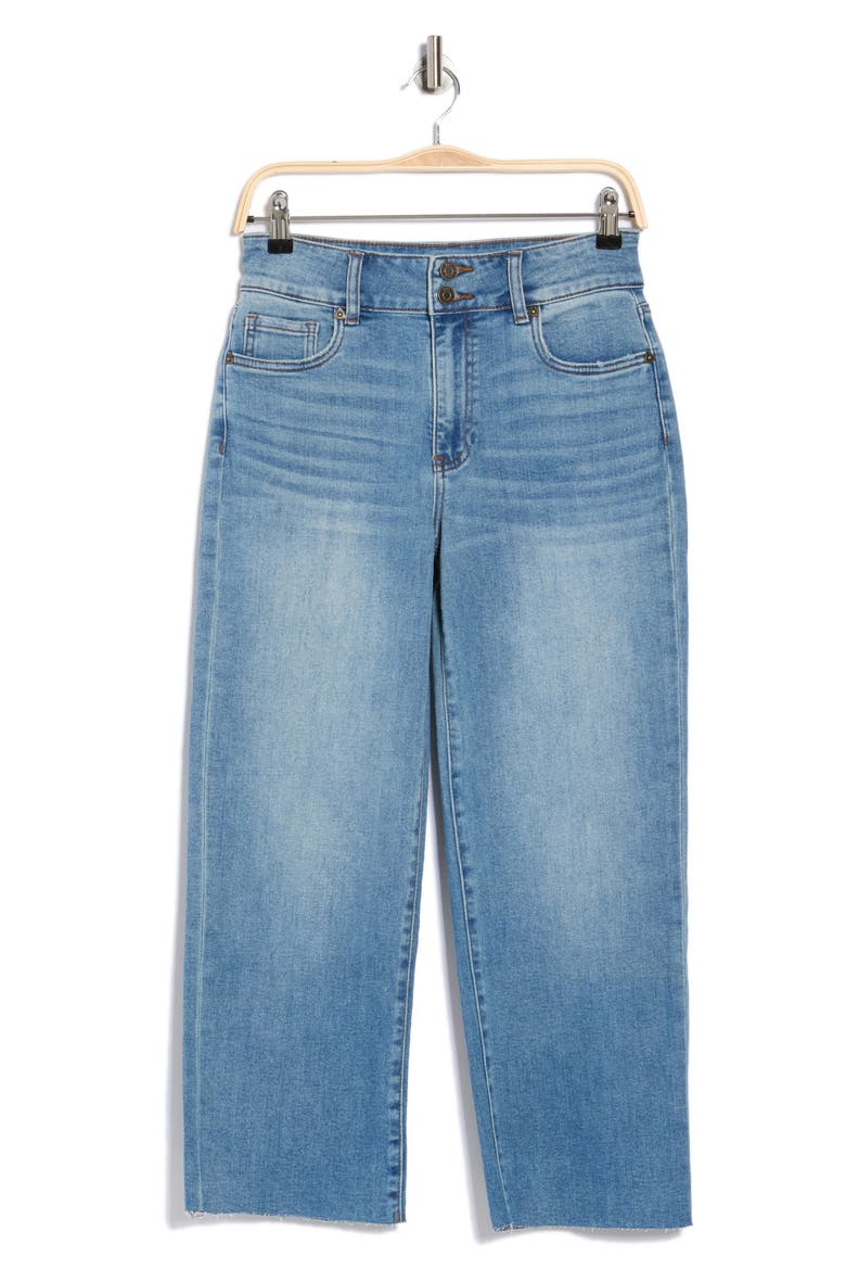Lucy Raw Hem High Waist Crop Wide Leg Jeans, Alternate, color, VIOLA