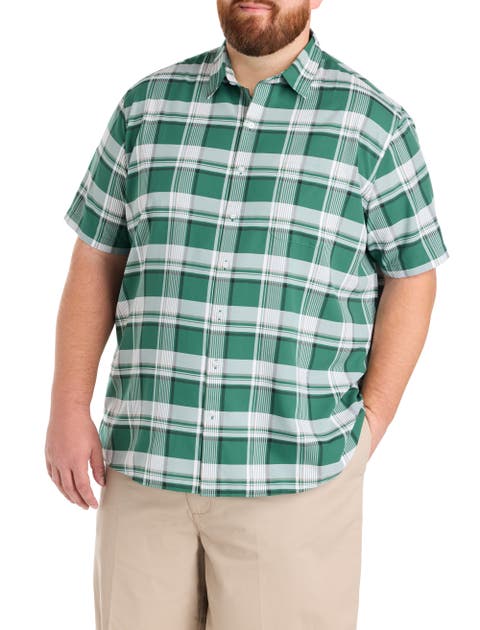Big & Tall Microfiber Plaid Sport Shirt