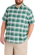 Harbor Bay by DXL Big & Tall Microfiber Plaid Sport Shirt